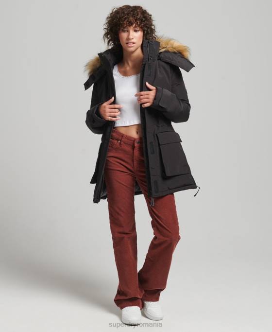 Superdry parka everest xpd îmbrăcăminte negru femei JX0Z3740