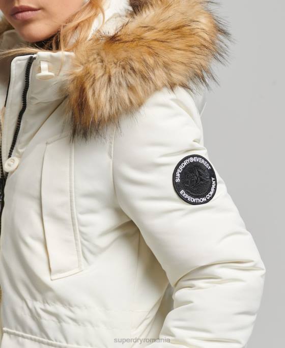 Superdry parka everest îmbrăcăminte alb femei JX0Z3604