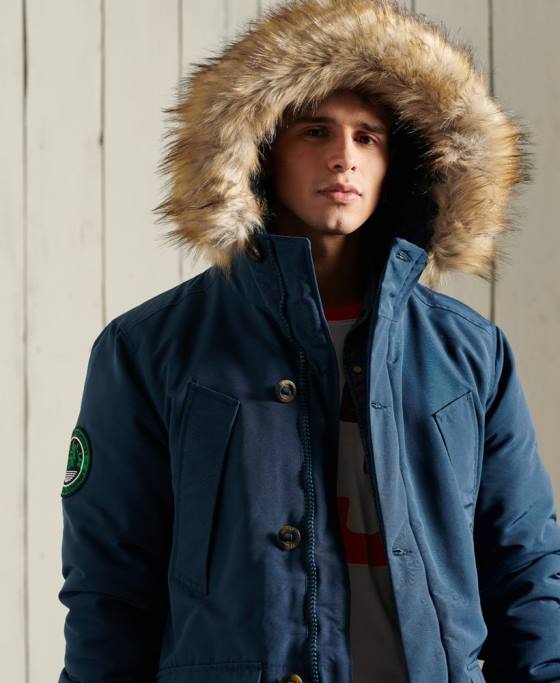 Superdry parka everest îmbrăcăminte albastru deschis bărbați JX0Z4664