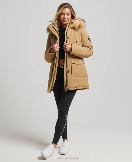 Superdry parka everest îmbrăcăminte bronzat femei JX0Z5700