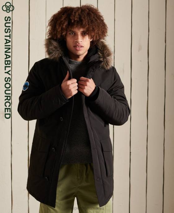 Superdry parka everest îmbrăcăminte gri inchis bărbați JX0Z1040