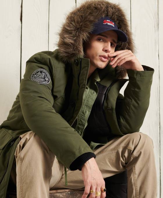 Superdry parka everest îmbrăcăminte kaki bărbați JX0Z1081