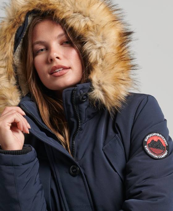 Superdry parka everest îmbrăcăminte marina femei JX0Z5462