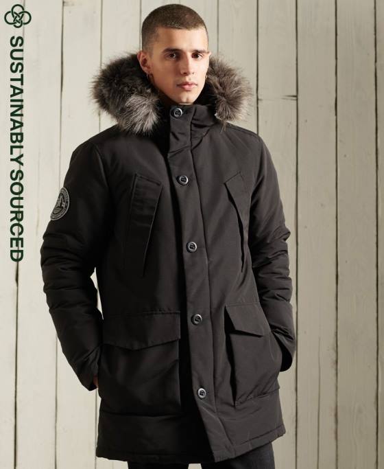 Superdry parka everest îmbrăcăminte negru bărbați JX0Z1157