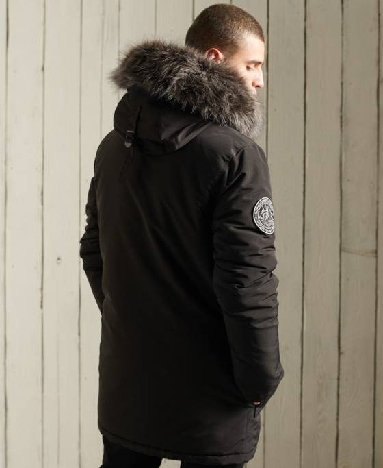 Superdry parka everest îmbrăcăminte negru bărbați JX0Z1157
