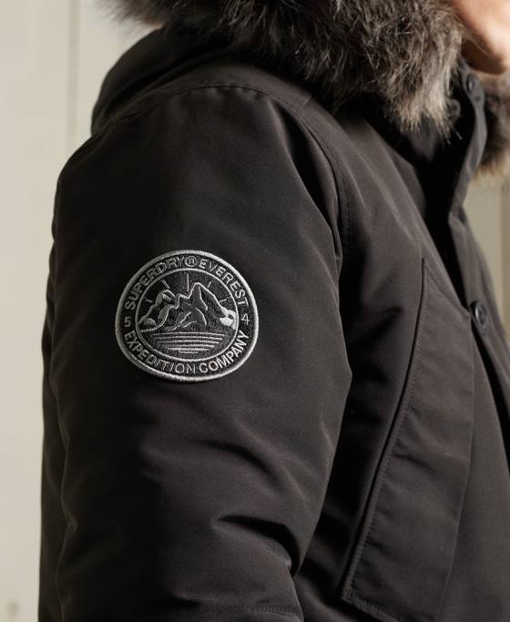 Superdry parka everest îmbrăcăminte negru bărbați JX0Z1157