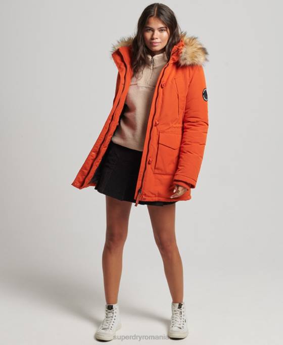 Superdry parka everest îmbrăcăminte portocale femei JX0Z3684