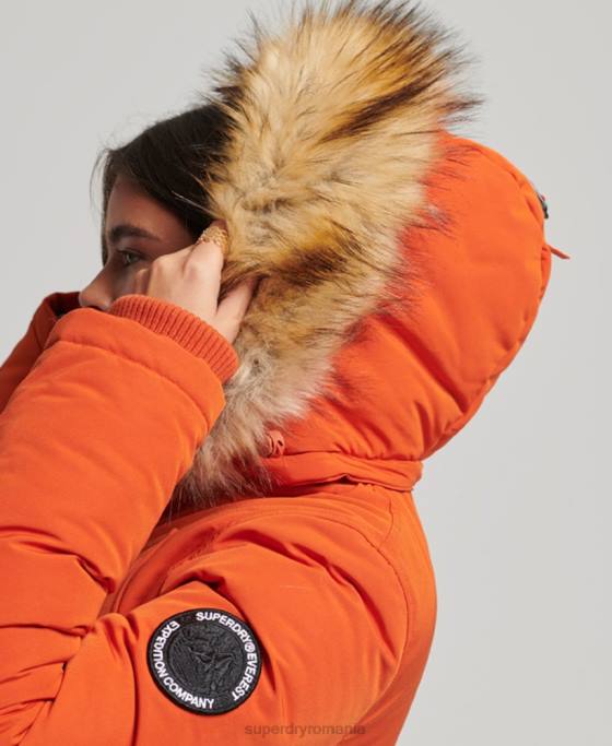 Superdry parka everest îmbrăcăminte portocale femei JX0Z3684
