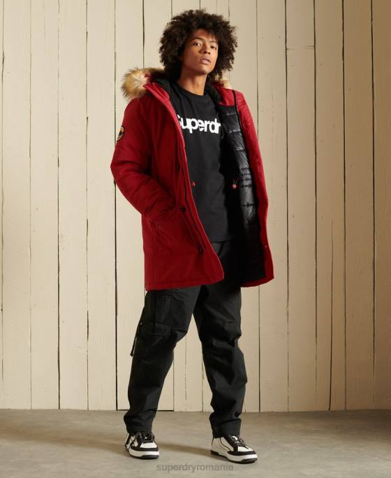 Superdry parka everest îmbrăcăminte roșu bărbați JX0Z4571