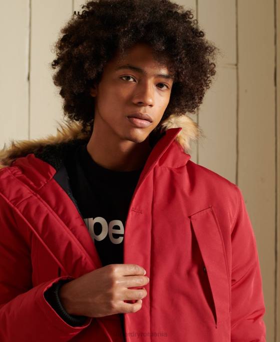 Superdry parka everest îmbrăcăminte roșu bărbați JX0Z4571