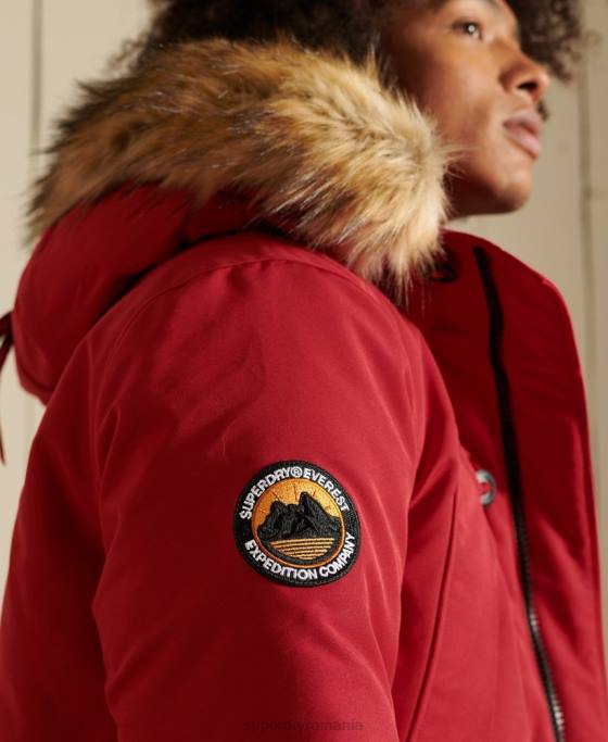 Superdry parka everest îmbrăcăminte roșu bărbați JX0Z4571