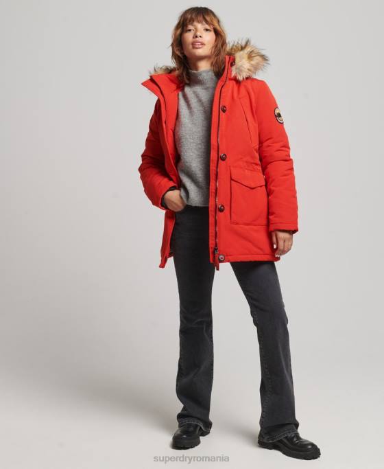 Superdry parka everest îmbrăcăminte roșu femei JX0Z3808