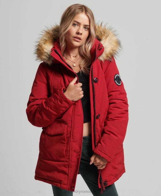 Superdry parka everest îmbrăcăminte roșu femei JX0Z3809