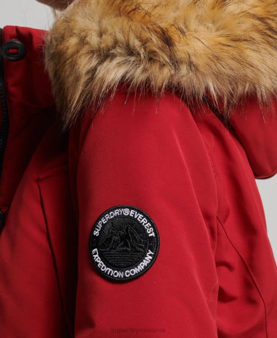 Superdry parka everest îmbrăcăminte roșu femei JX0Z3809