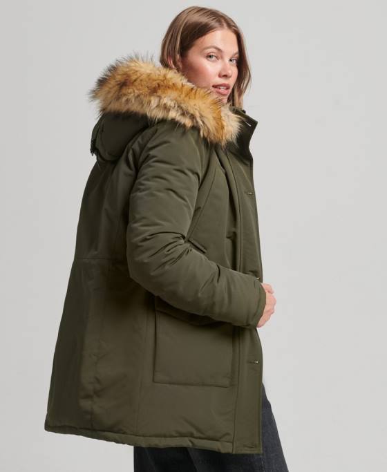 Superdry parka everest îmbrăcăminte verde femei JX0Z3781