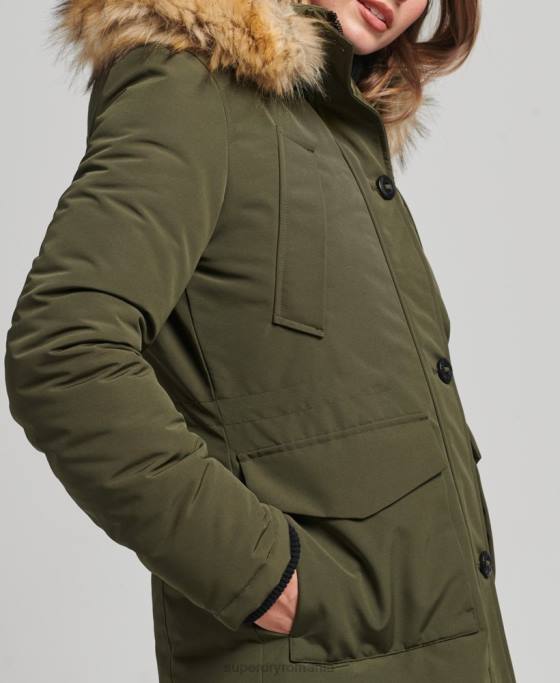 Superdry parka everest îmbrăcăminte verde femei JX0Z3781