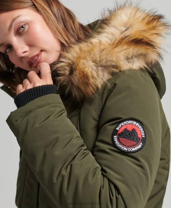 Superdry parka everest îmbrăcăminte verde femei JX0Z3781