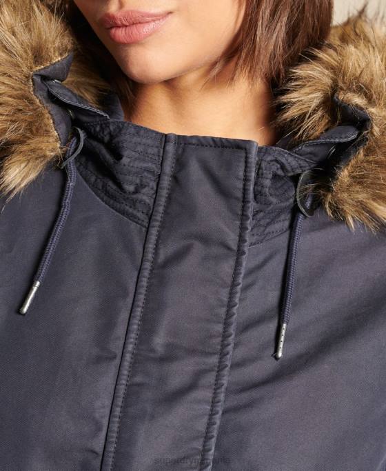 Superdry parka militară coadă de pește îmbrăcăminte albastru femei JX0Z5515