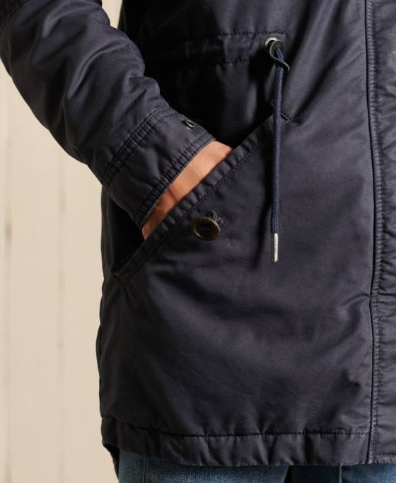 Superdry parka militară coadă de pește îmbrăcăminte albastru femei JX0Z5515