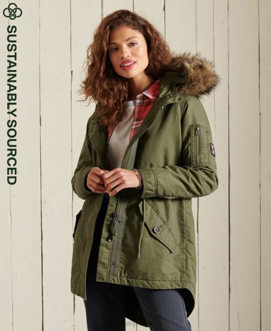 Superdry parka militară coadă de pește îmbrăcăminte kaki femei JX0Z5568