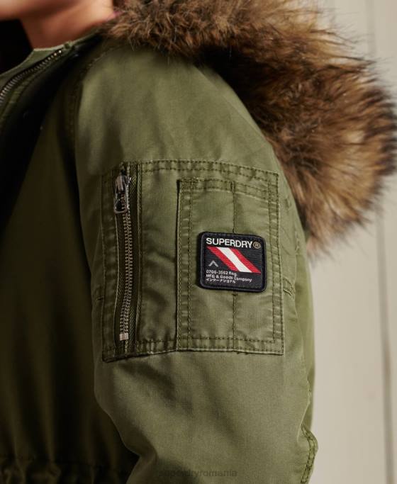 Superdry parka militară coadă de pește îmbrăcăminte kaki femei JX0Z5568