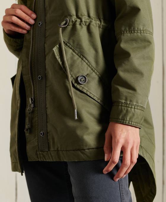 Superdry parka militară coadă de pește îmbrăcăminte kaki femei JX0Z5568