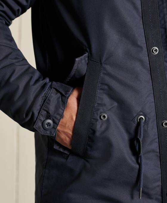 Superdry parka militară cu coadă de pește îmbrăcăminte albastru bărbați JX0Z4680