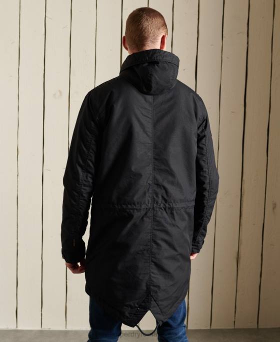 Superdry parka militară cu coadă de pește îmbrăcăminte gri inchis bărbați JX0Z4687