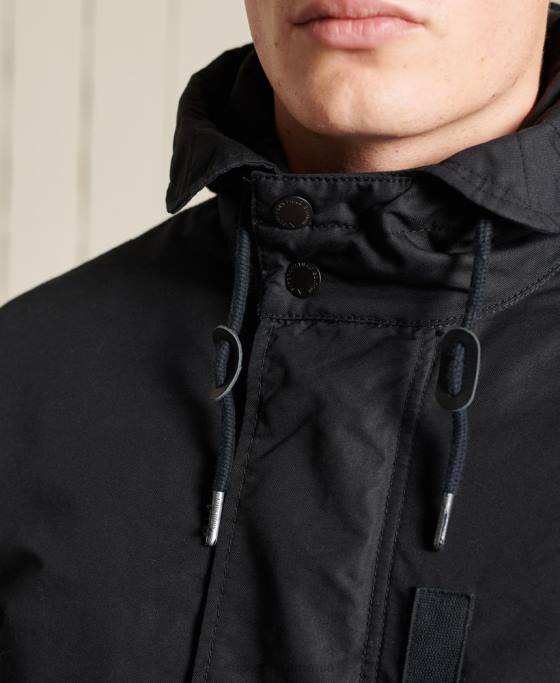 Superdry parka militară cu coadă de pește îmbrăcăminte gri inchis bărbați JX0Z4687