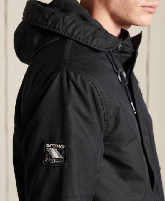 Superdry parka militară cu coadă de pește îmbrăcăminte gri inchis bărbați JX0Z4687