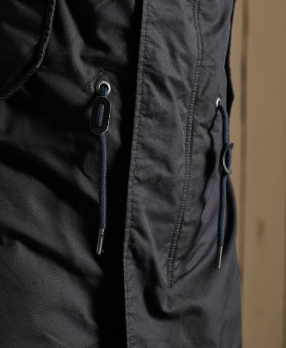 Superdry parka militară cu coadă de pește îmbrăcăminte gri inchis bărbați JX0Z4687