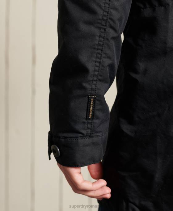 Superdry parka militară cu coadă de pește îmbrăcăminte gri inchis bărbați JX0Z4687