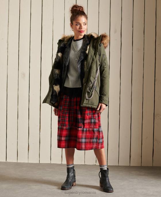 Superdry parka militară premium îmbrăcăminte verde femei JX0Z5639