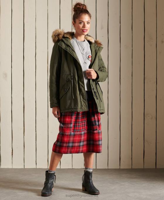 Superdry parka militară premium îmbrăcăminte verde femei JX0Z5639