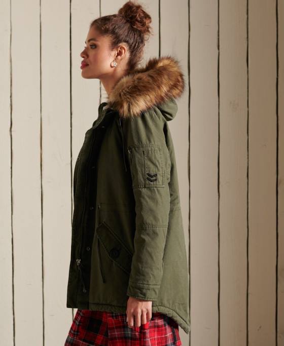 Superdry parka militară premium îmbrăcăminte verde femei JX0Z5639