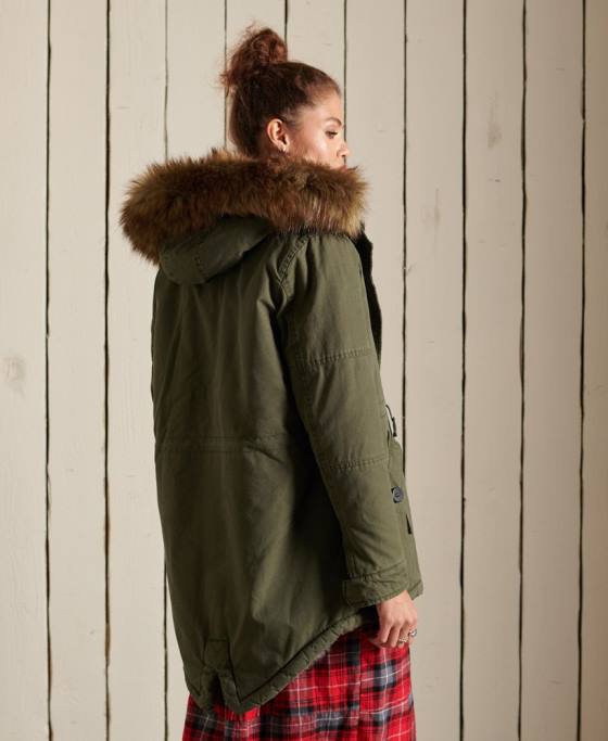 Superdry parka militară premium îmbrăcăminte verde femei JX0Z5639