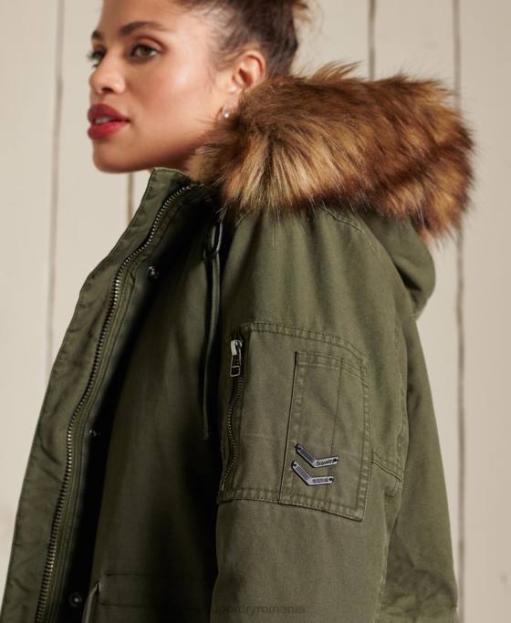 Superdry parka militară premium îmbrăcăminte verde femei JX0Z5639