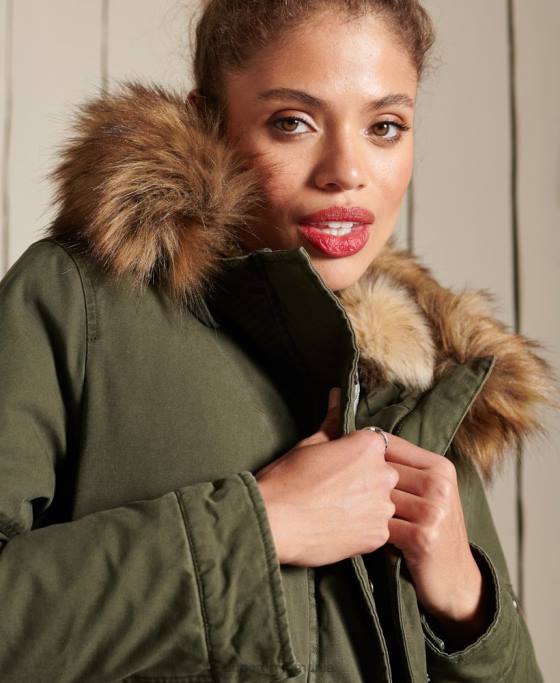Superdry parka militară premium îmbrăcăminte verde femei JX0Z5639