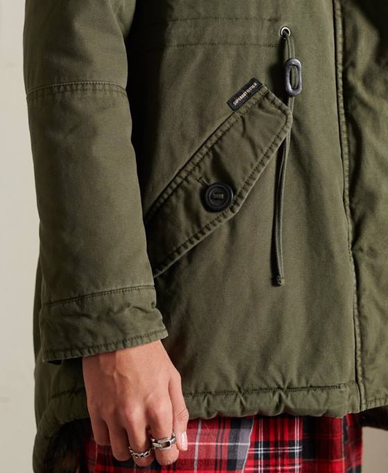 Superdry parka militară premium îmbrăcăminte verde femei JX0Z5639