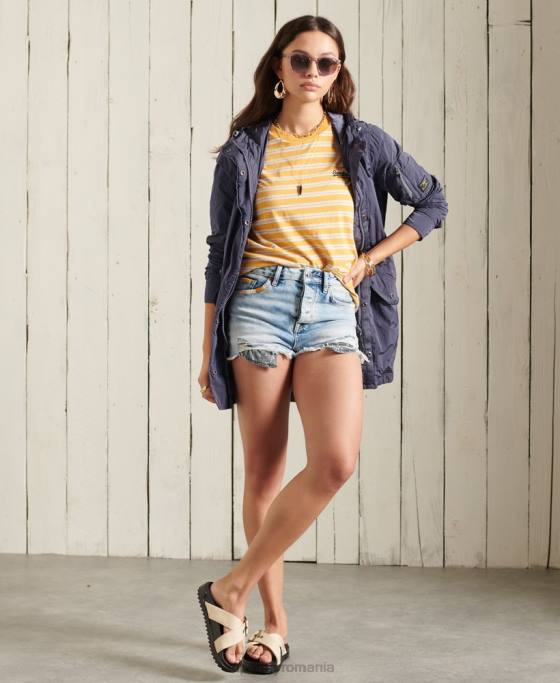 Superdry parka militară îmbrăcăminte albastru inchis femei JX0Z5707