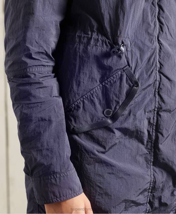Superdry parka militară îmbrăcăminte albastru inchis femei JX0Z5707