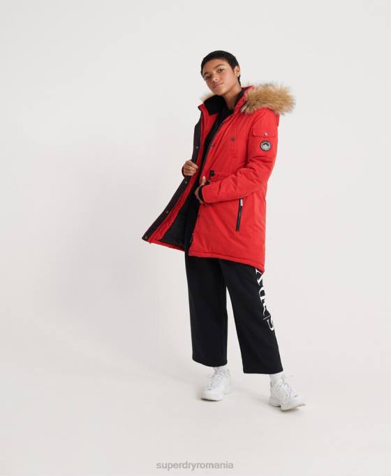 Superdry parka nadare din microfibră îmbrăcăminte roșu femei JX0Z5643