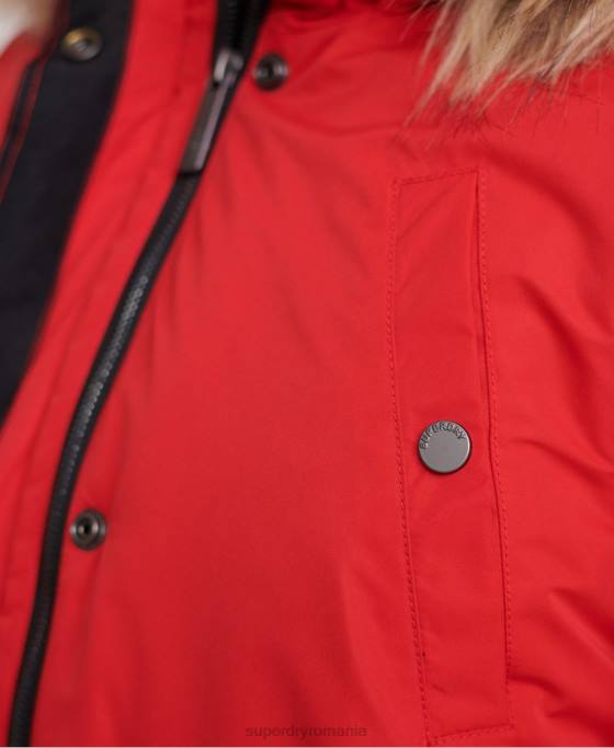 Superdry parka nadare din microfibră îmbrăcăminte roșu femei JX0Z5643