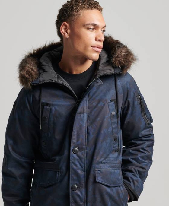 Superdry parka originală și vintage îmbrăcăminte marina bărbați JX0Z4509