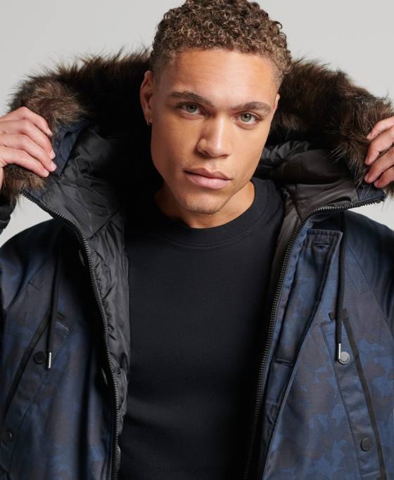 Superdry parka originală și vintage îmbrăcăminte marina bărbați JX0Z4509