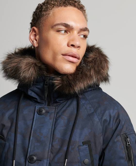 Superdry parka originală și vintage îmbrăcăminte marina bărbați JX0Z4509