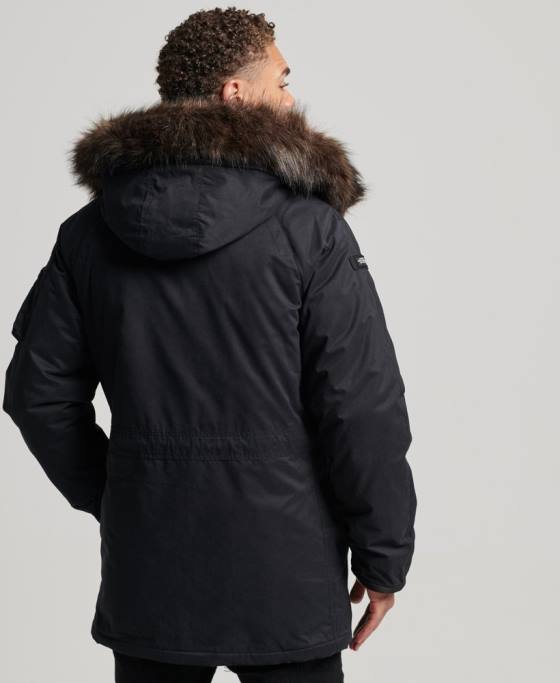 Superdry parka originală și vintage îmbrăcăminte negru bărbați JX0Z4542