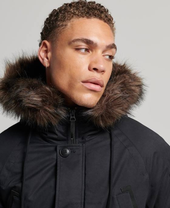 Superdry parka originală și vintage îmbrăcăminte negru bărbați JX0Z4542
