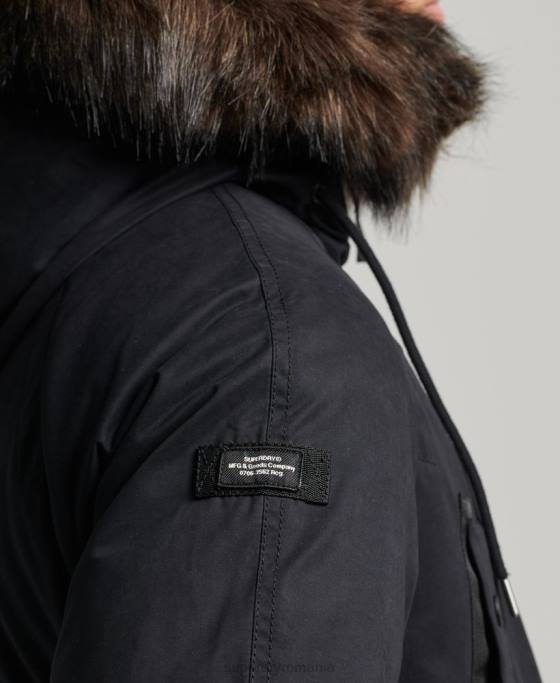 Superdry parka originală și vintage îmbrăcăminte negru bărbați JX0Z4542