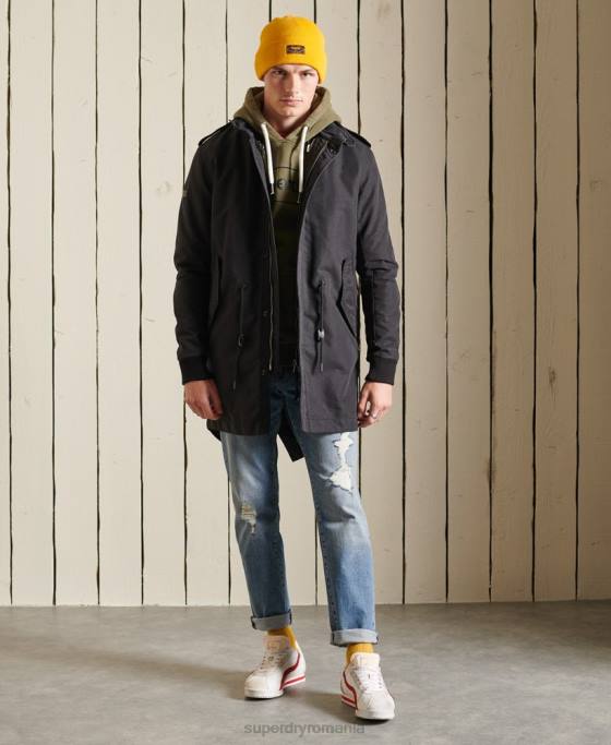 Superdry parka premium militară îmbrăcăminte gri inchis bărbați JX0Z4576